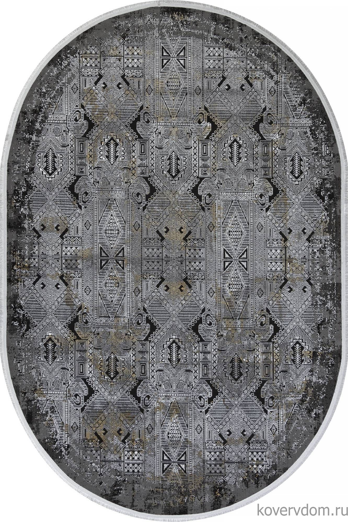 Ковер LISSABON SI023G GREY / GREY Овал