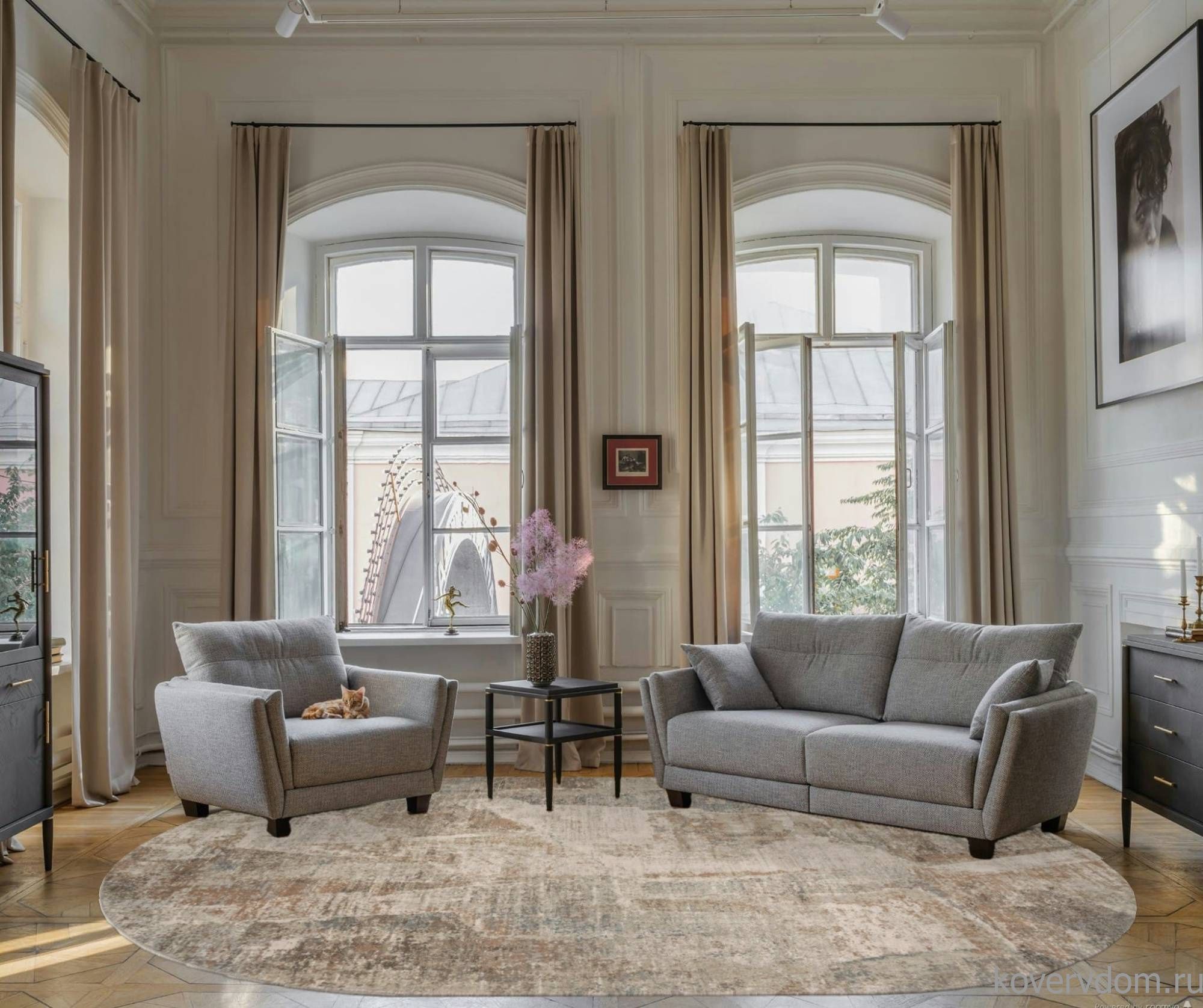 Ковер AFINA-A F428AB BEIGE / PUDRA Овал Ковер AFINA-A F428AB BEIGE / PUDRA Овал