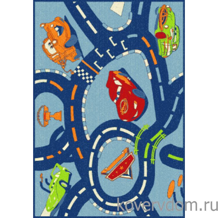 Детский ковер KIDS Гонки на трассе 8552 1 45561