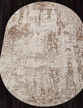 Пушистый круглый ковер SIESTA M027A WHITE / BONE Овал