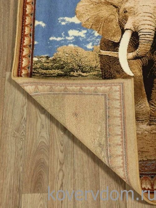 Шерстяной пейзажный ковер Hunnu 6S1028 82 слоны Шерстяной пейзажный ковер Hunnu 6S1028 82 слоны