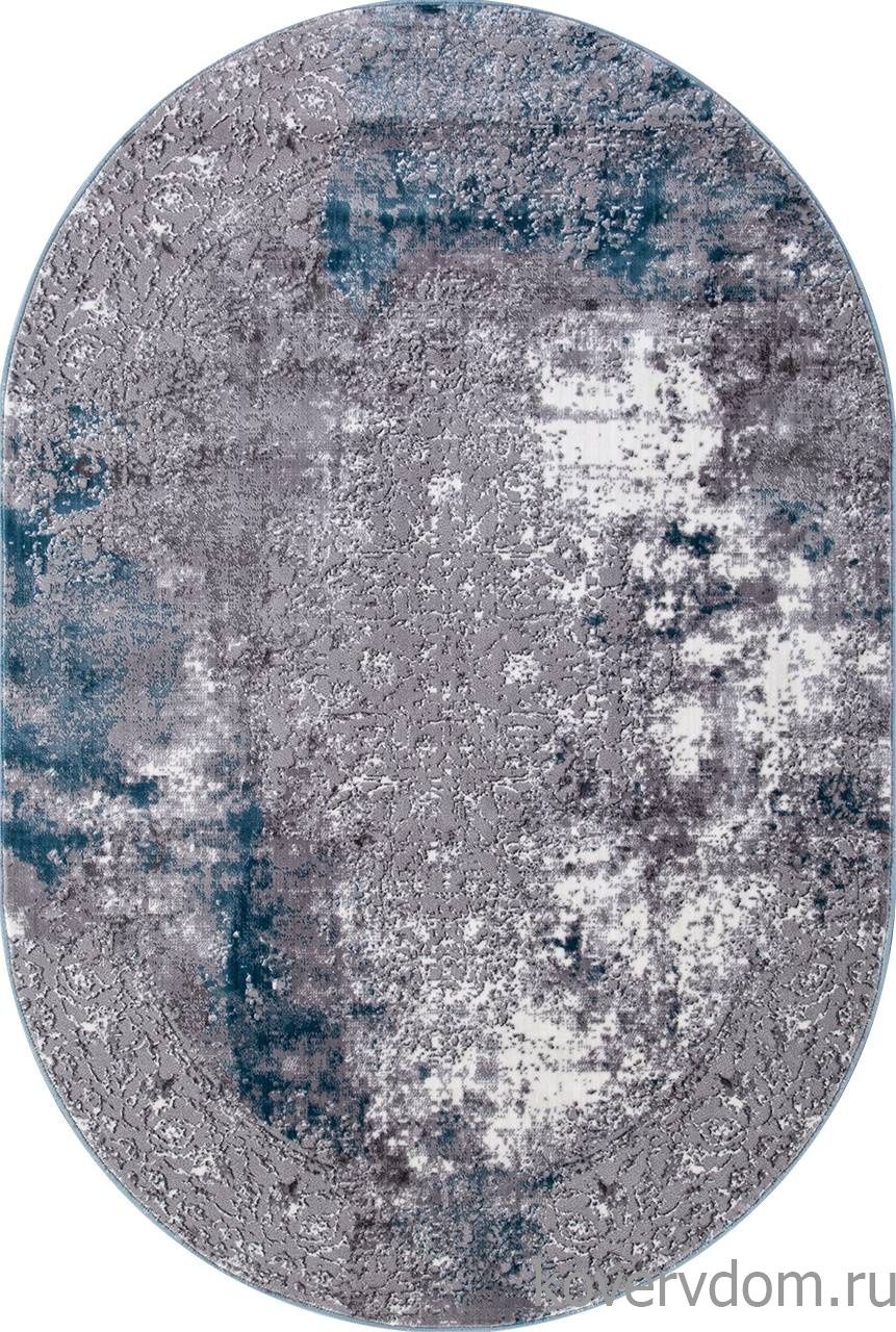 Ковер SATINE S122A KOYU GREY COKEN / BLUE Овал Ковер SATINE S122A KOYU GREY COKEN / BLUE Овал