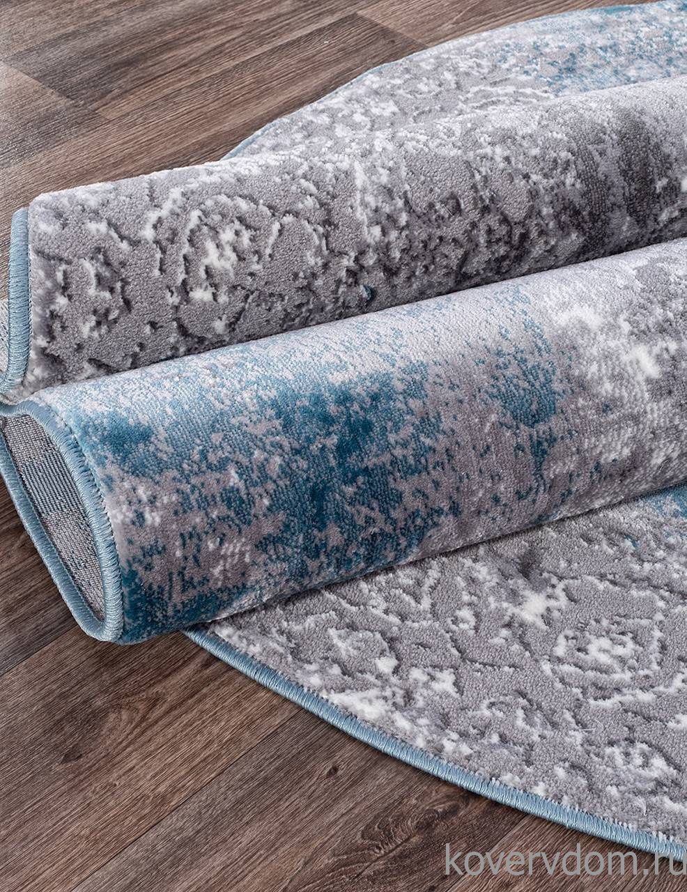 Ковер SATINE S122A KOYU GREY COKEN / BLUE Овал Ковер SATINE S122A KOYU GREY COKEN / BLUE Овал